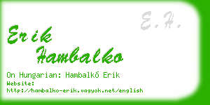 erik hambalko business card